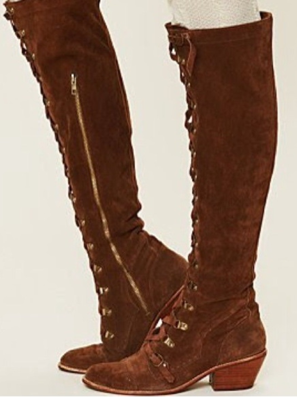 Jeffrey Campbell x Free People Johnny Suede Knee-High Boots Size 9